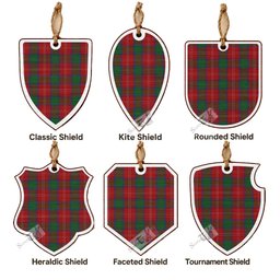 Chisholm Tartan Shield Wood Ornament , Pick Your Clan & Regional Plaid