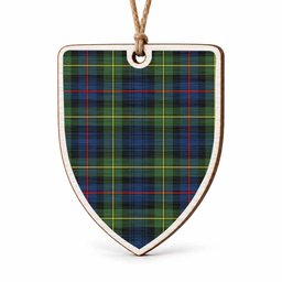Baillie (Bailey) Tartan Shield Wood Ornament , Pick Your Clan & Regional Plaid