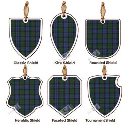 Baird Tartan Shield Wood Ornament , Pick Your Clan & Regional Plaid