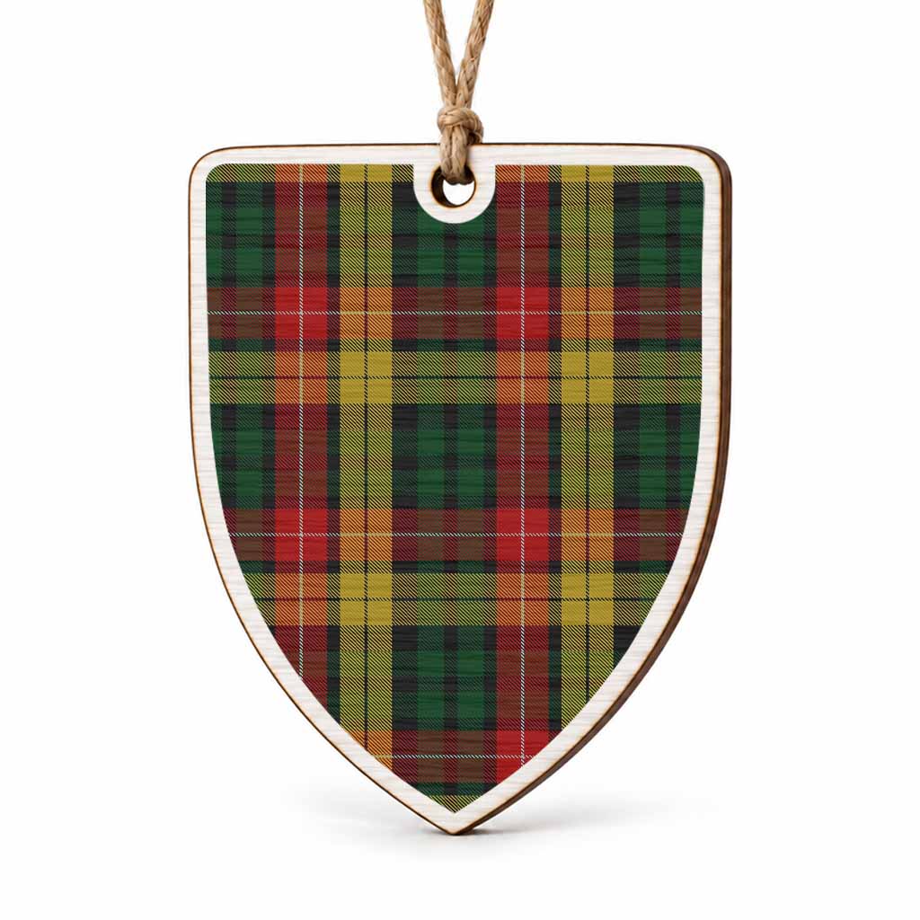 Buchanan Tartan Shield Wood Ornament , Pick Your Clan & Regional Plaid