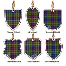 Dalrymple Tartan Shield Wood Ornament , Pick Your Clan & Regional Plaid