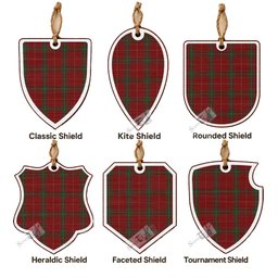 Carruthers Tartan Shield Wood Ornament , Pick Your Clan & Regional Plaid