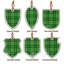 Boyle Tartan Shield Wood Ornament , Pick Your Clan & Regional Plaid