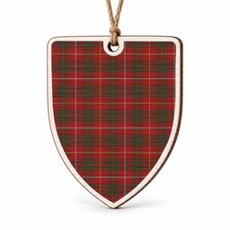 Bruce Tartan Shield Wood Ornament , Pick Your Clan & Regional Plaid