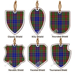 Beattie (Beatty) Tartan Shield Wood Ornament , Pick Your Clan & Regional Plaid