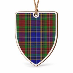 Beattie (Beatty) Tartan Shield Wood Ornament , Pick Your Clan & Regional Plaid