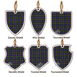 Fleming Tartan Shield Wood Ornament , Pick Your Clan & Regional Plaid