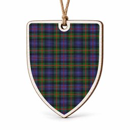 Fleming Tartan Shield Wood Ornament , Pick Your Clan & Regional Plaid