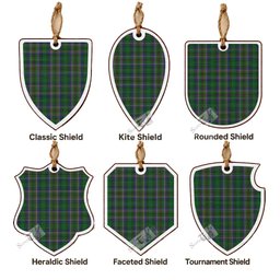 Cockburn Tartan Shield Wood Ornament , Pick Your Clan & Regional Plaid