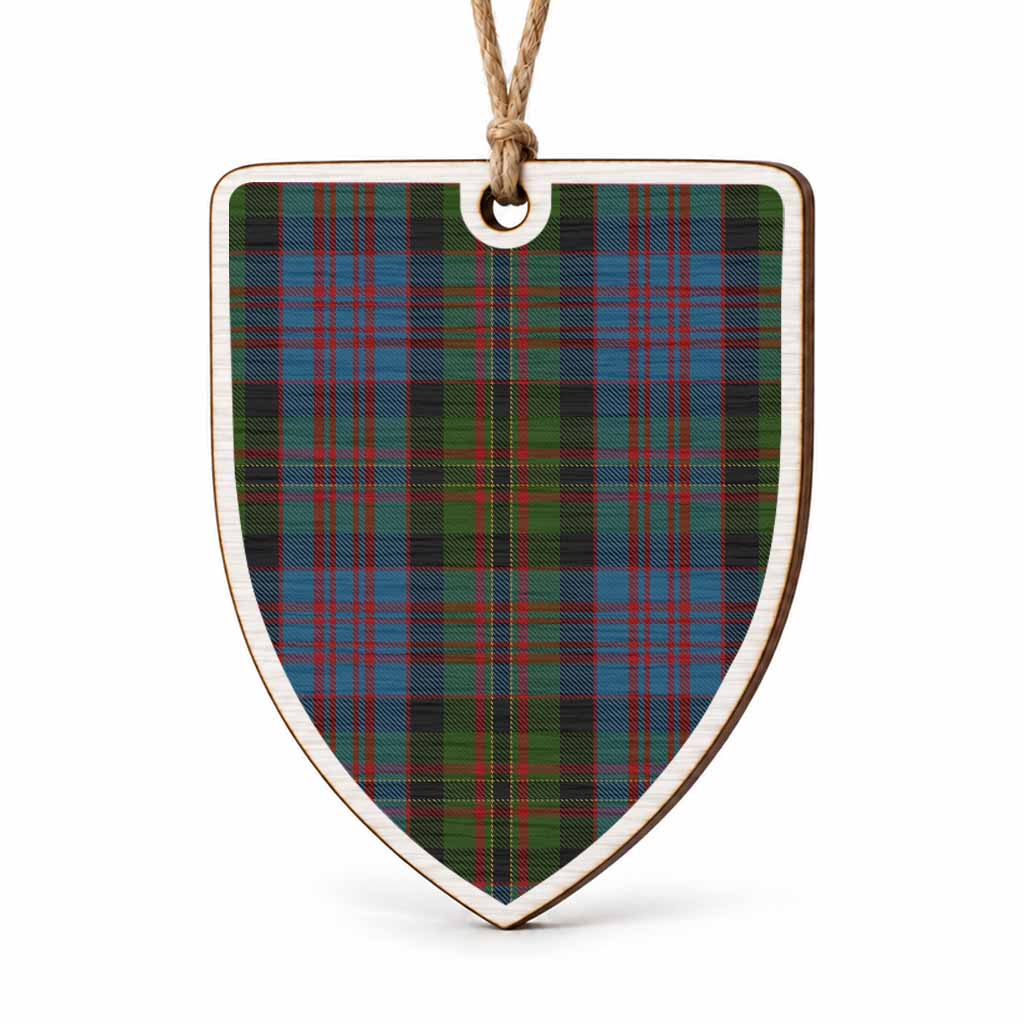 Bowie Tartan Shield Wood Ornament , Pick Your Clan & Regional Plaid