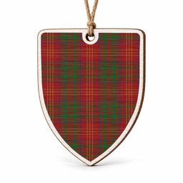 Burns Tartan Shield Wood Ornament , Pick Your Clan & Regional Plaid