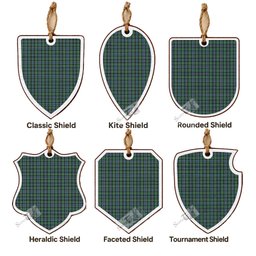 Arbuthnot Tartan Shield Wood Ornament , Pick Your Clan & Regional Plaid