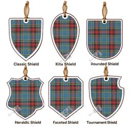Beaton Tartan Shield Wood Ornament , Pick Your Clan & Regional Plaid
