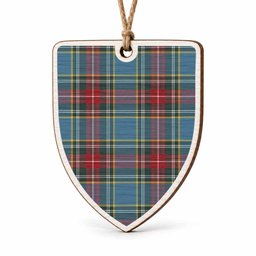 Beaton Tartan Shield Wood Ornament , Pick Your Clan & Regional Plaid