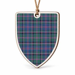 Cooper Tartan Shield Wood Ornament , Pick Your Clan & Regional Plaid