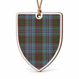 Anderson Tartan Shield Wood Ornament , Pick Your Clan & Regional Plaid