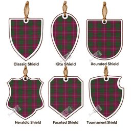 Crawford Tartan Shield Wood Ornament , Pick Your Clan & Regional Plaid