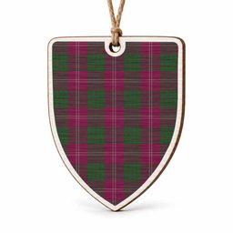 Crawford Tartan Shield Wood Ornament , Pick Your Clan & Regional Plaid