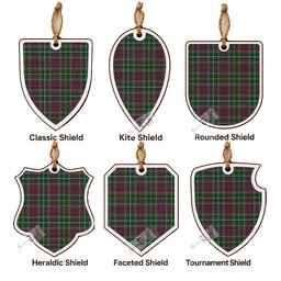 Crosbie Tartan Shield Wood Ornament , Pick Your Clan & Regional Plaid