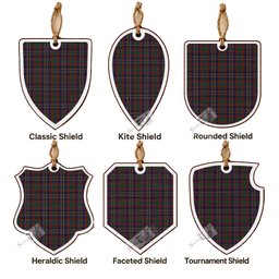 Cork Tartan Shield Wood Ornament , Pick Your Clan & Regional Plaid