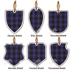 Dunlop Tartan Shield Wood Ornament , Pick Your Clan & Regional Plaid