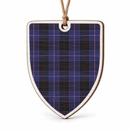 Dunlop Tartan Shield Wood Ornament , Pick Your Clan & Regional Plaid