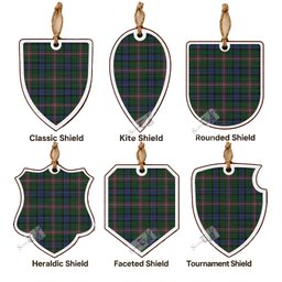 Allison Tartan Shield Wood Ornament , Pick Your Clan & Regional Plaid