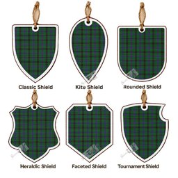 Davidson Tartan Shield Wood Ornament , Pick Your Clan & Regional Plaid