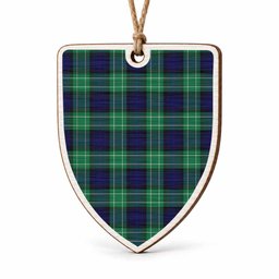 Abercrombie Tartan Shield Wood Ornament , Pick Your Clan & Regional Plaid