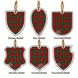 Dunbar Tartan Shield Wood Ornament , Pick Your Clan & Regional Plaid