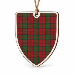 Dunbar Tartan Shield Wood Ornament , Pick Your Clan & Regional Plaid