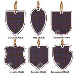 Cumming Tartan Shield Wood Ornament , Pick Your Clan & Regional Plaid