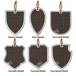 Cairns Tartan Shield Wood Ornament , Pick Your Clan & Regional Plaid