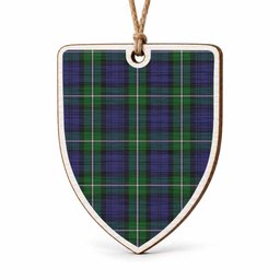 Forbes Tartan Shield Wood Ornament , Pick Your Clan & Regional Plaid
