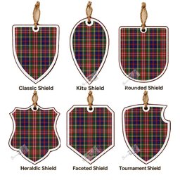 Christie Tartan Shield Wood Ornament , Pick Your Clan & Regional Plaid