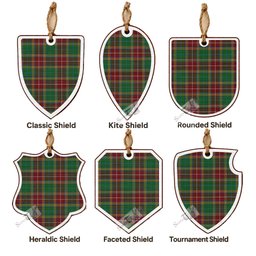 Baxter Tartan Shield Wood Ornament , Pick Your Clan & Regional Plaid