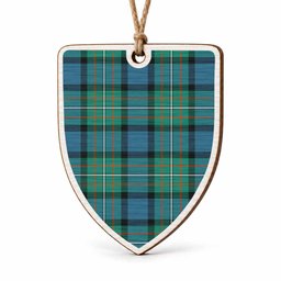 Ferguson (Fergusson) Tartan Shield Wood Ornament , Pick Your Clan & Regional Plaid