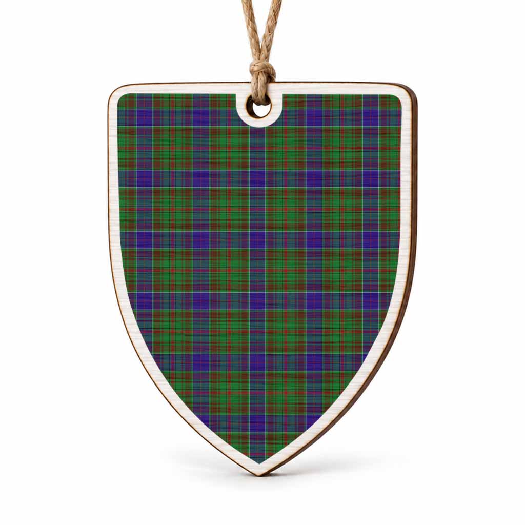 Adam Tartan Shield Wood Ornament , Pick Your Clan & Regional Plaid