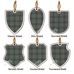 Craig Tartan Shield Wood Ornament , Pick Your Clan & Regional Plaid