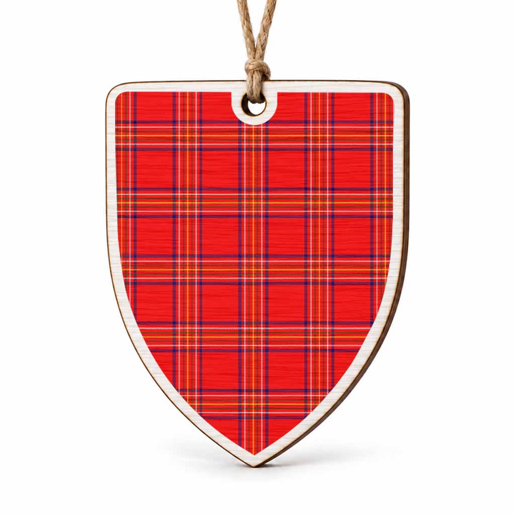 Burnett Tartan Shield Wood Ornament , Pick Your Clan & Regional Plaid