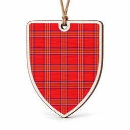 Burnett Tartan Shield Wood Ornament , Pick Your Clan & Regional Plaid