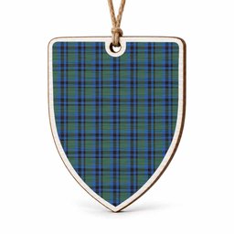 Falconer Tartan Shield Wood Ornament , Pick Your Clan & Regional Plaid