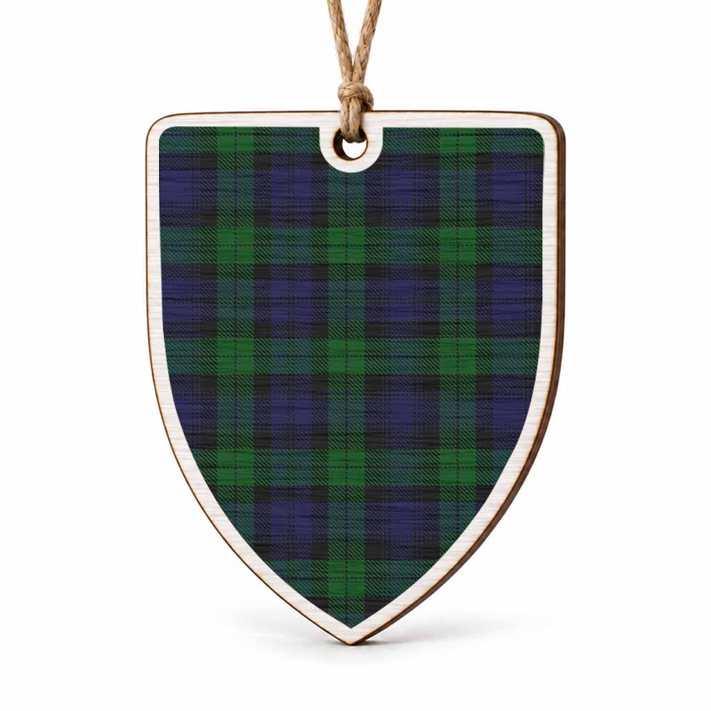Black Watch Tartan Shield Wood Ornament , Pick Your Clan & Regional Plaid