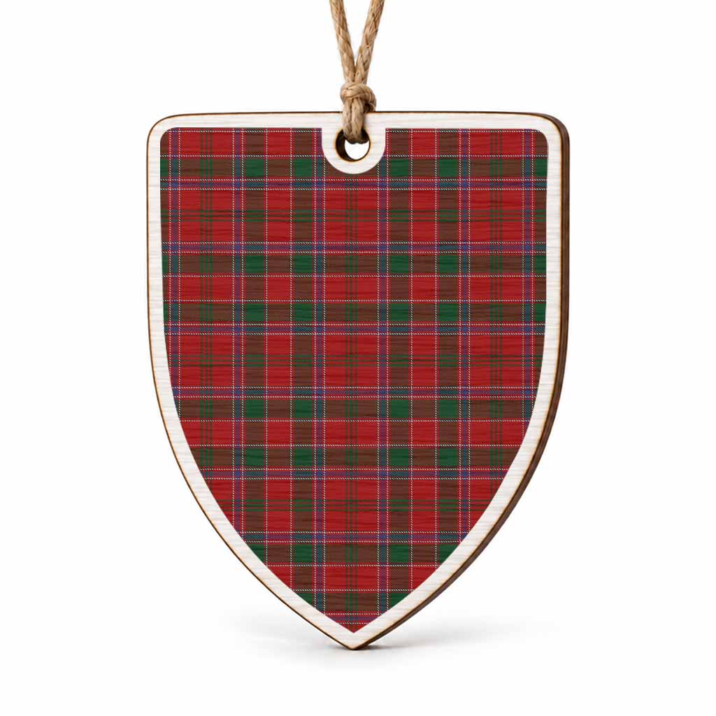 Dalzell (Dalziel) Tartan Shield Wood Ornament , Pick Your Clan & Regional Plaid