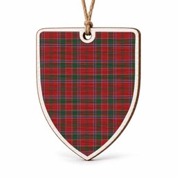 Dalzell (Dalziel) Tartan Shield Wood Ornament , Pick Your Clan & Regional Plaid