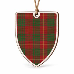 Cameron Tartan Shield Wood Ornament , Pick Your Clan & Regional Plaid