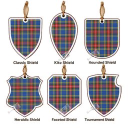 Bethune Tartan Shield Wood Ornament , Pick Your Clan & Regional Plaid