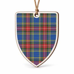 Bethune Tartan Shield Wood Ornament , Pick Your Clan & Regional Plaid