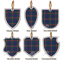 Agnew Tartan Shield Wood Ornament , Pick Your Clan & Regional Plaid