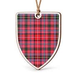Aberdeen District Tartan Shield Wood Ornament , Pick Your Clan & Regional Plaid